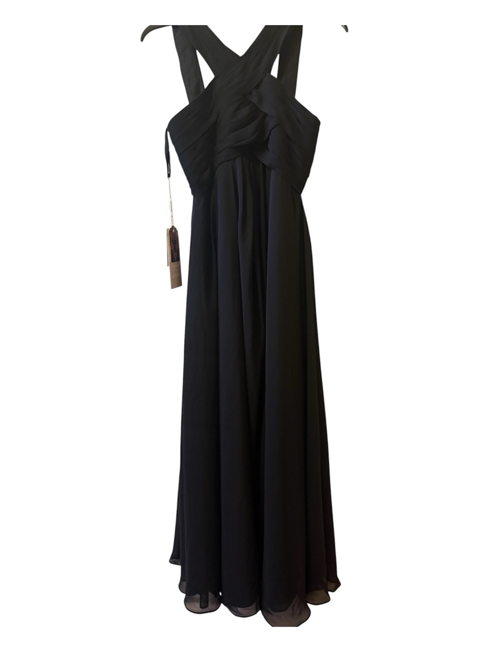 Elegant Black Cross-Back Maxi Dress
